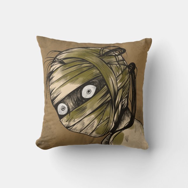 Creepy Cool Mummy Monster Girl Zombie Cushion (Front)