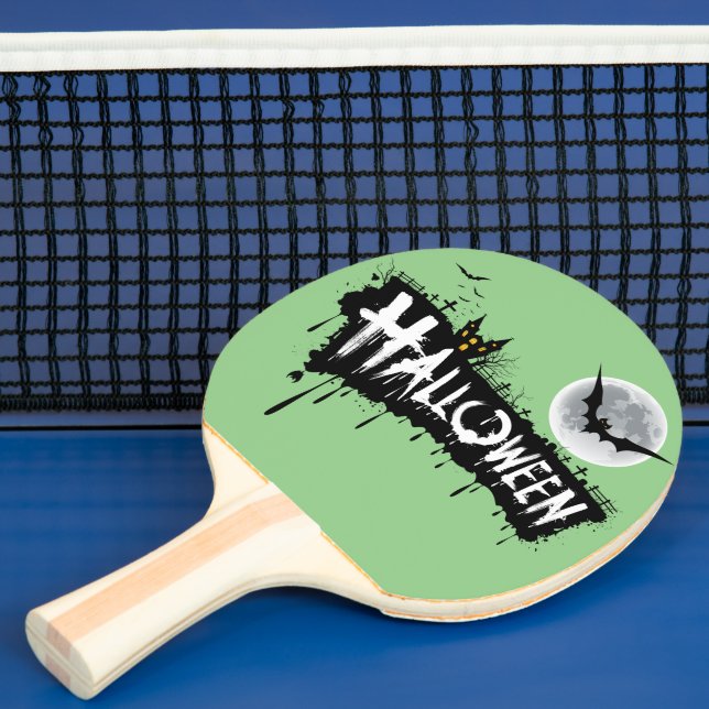 Creepy Court: Halloween-themed Ping Pong Paddle (Insitu)