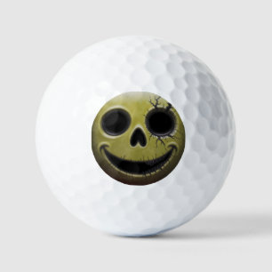 Creepy Cracked Smiley Skull Golf Balls