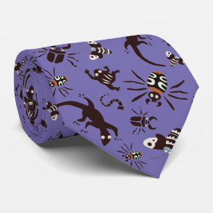 Creepy Crawlers Anime Style Pattern Tie