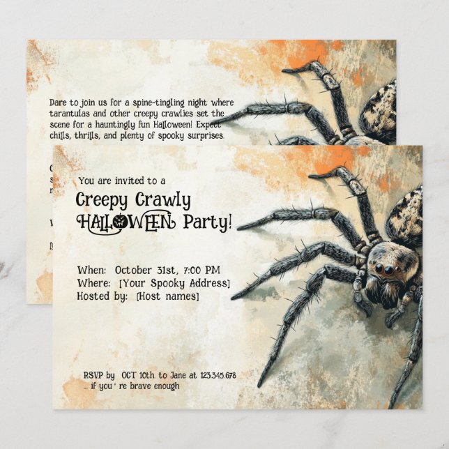 Creepy Crawly HALLOWEEN Party! Invitation (Front/Back)