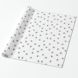 Creepy Crawly spiders gift wrap, black white Wrapping Paper
