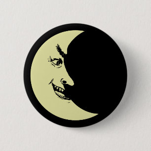Creepy crescent moon badge