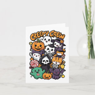 Creepy Crew For Kids And Adults Funny Halloween Ou Card