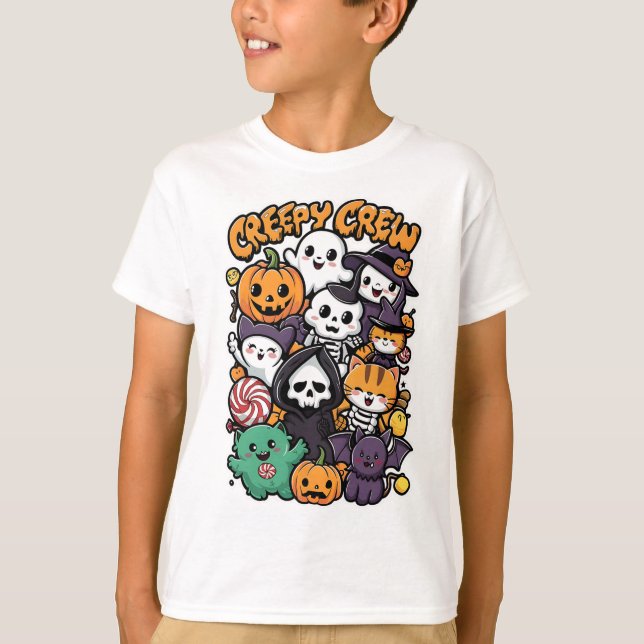 Creepy Crew For Kids And Adults Funny Halloween Ou T-Shirt (Front)
