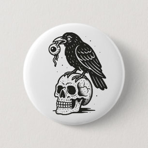 Creepy Crow 6 Cm Round Badge