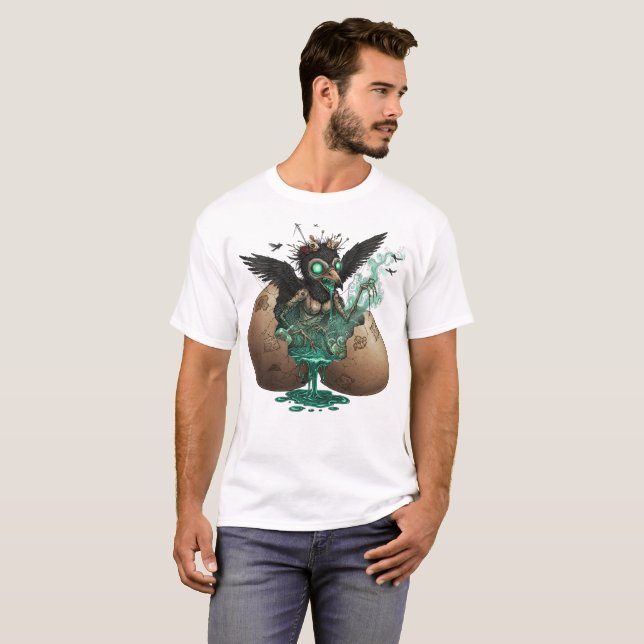 Creepy Crow Hatchling Art  T-Shirt (Front Full)
