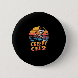 Creepy Cruise Retro Stingray Halloween Vacation  6 Cm Round Badge