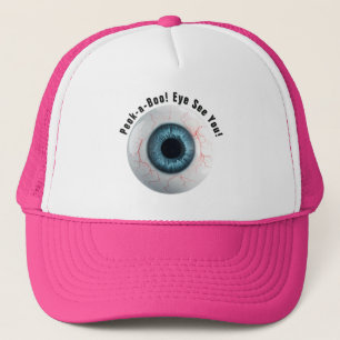 Creepy customisable Peek-a-Boo! Eye See You! Trucker Hat