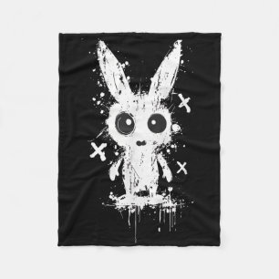 Creepy Cute Bunny Rabbit Alt Goth Grunge Horror Ae Fleece Blanket