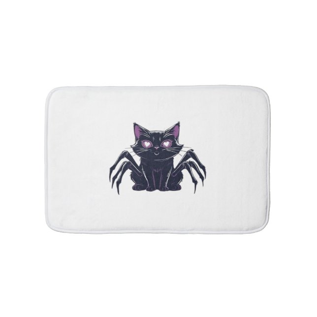 Creepy Cute Cat – Spider Legs & Heart Eyes Classic Bath Mat (Front)