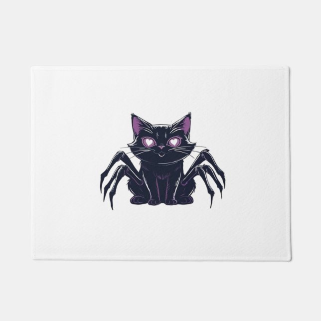 Creepy Cute Cat – Spider Legs & Heart Eyes Classic Doormat (Front)