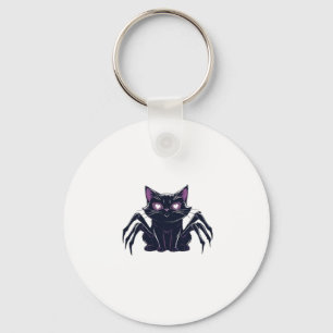 Creepy Cute Cat � Spider Legs & Heart Eyes Classic Key Ring