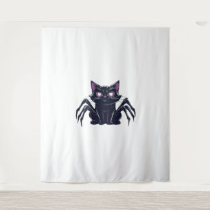 Creepy Cute Cat – Spider Legs & Heart Eyes Classic Tapestry