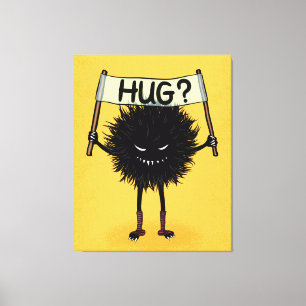 Creepy Cute Evil Character Hug Canvas Print