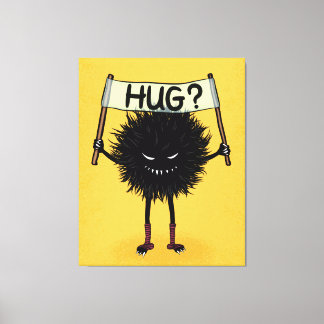 Creepy Cute Evil Character Hug Canvas Print