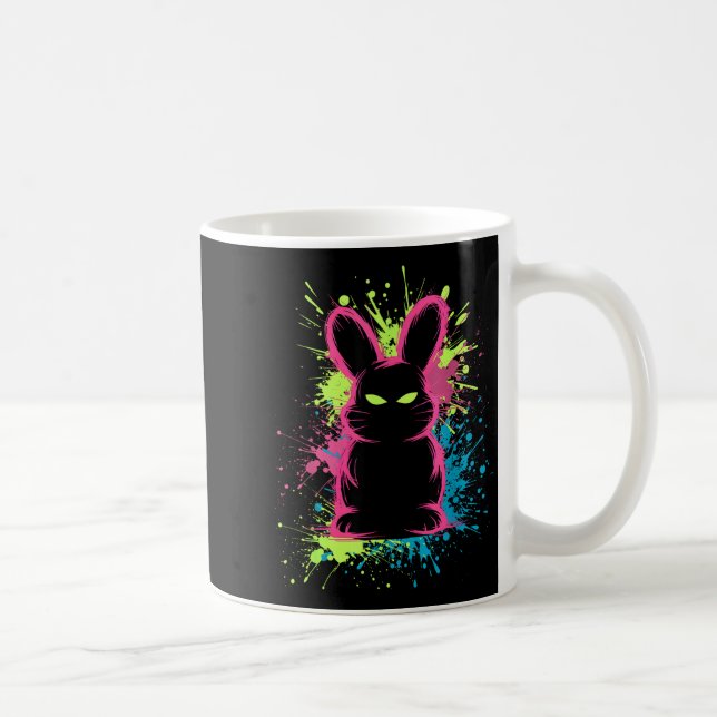 Creepy Cute Goth Bunny Horror Rabbit Sketch Alt Ng Coffee Mug (Right)