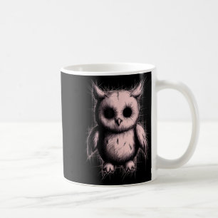 Creepy Cute Goth Owl Horror Sketch Alt Nge Evil  Coffee Mug