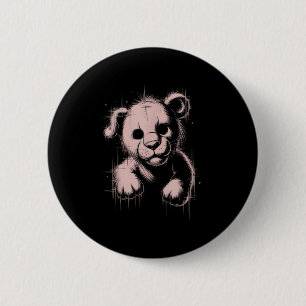 Creepy Cute Goth Teddy Lion Horror Sketch Nge Bear 6 Cm Round Badge