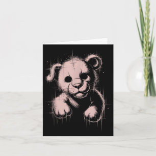 Creepy Cute Goth Teddy Lion Horror Sketch Nge Bear Card