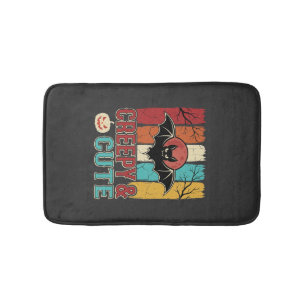 Creepy Cute Halloween Bat Retro Graphic Bath Mat