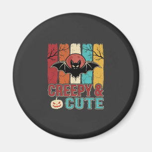 Creepy Cute Halloween Bat Retro Graphic Magnet