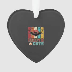 Creepy Cute Halloween Bat Retro Graphic Ornament