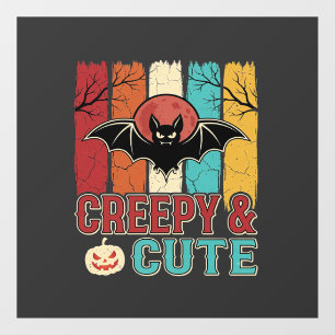 Creepy Cute Halloween Bat Retro Graphic Window Cling