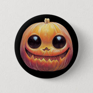 Creepy Cute Halloween Pumpkin Face 6 Cm Round Badge