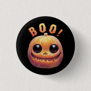 Creepy Cute Halloween Pumpkin Head Saying Boo 3 Cm Round Badge