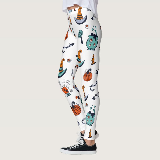 Creepy Cute Halloween Theme Leggings (Left)