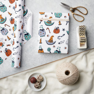 Creepy Cute Halloween Theme Wrapping Paper