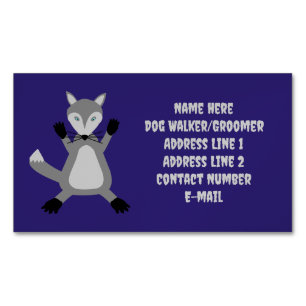 Creepy Cute Halloween Wolf Custom Magnetic Business Card