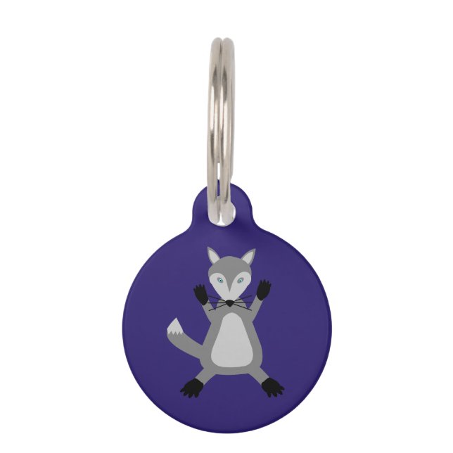 Creepy Cute Halloween Wolf Custom Pet Tag (Front)