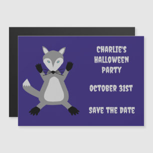 Creepy Cute Halloween Wolf Custom Save the Date Magnetic Invitation