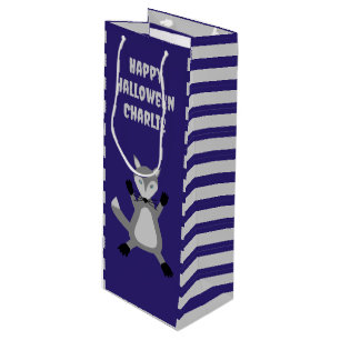 Creepy Cute Halloween Wolf Custom Wine Gift Bag