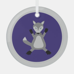 Creepy Cute Halloween Wolf Glass Tree Decoration