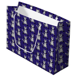 Creepy Cute Halloween Wolf Patterned Large Gift Bag