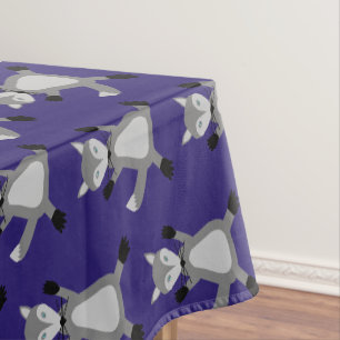 Creepy Cute Halloween Wolf Patterned Tablecloth