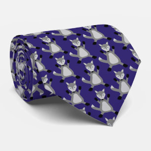 Creepy Cute Halloween Wolf Patterned Tie