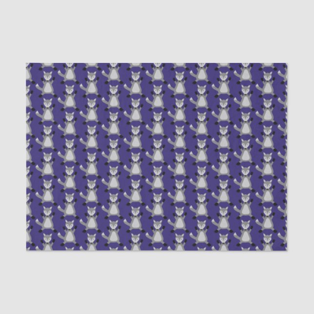 Creepy Cute Halloween Wolf Patterned Tissue Paper (Front)
