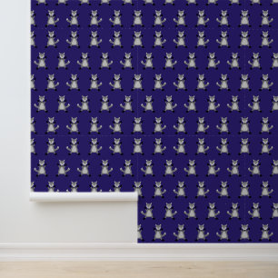 Creepy Cute Halloween Wolf Patterned Wallpaper