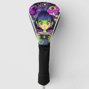 Creepy Cute Horror Anime Gamer Girl Golf Head Cover