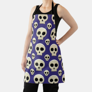 Creepy Cute Kawaii Goth Skull Pattern Apron