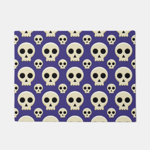 Creepy Cute Kawaii Goth Skull Pattern Doormat
