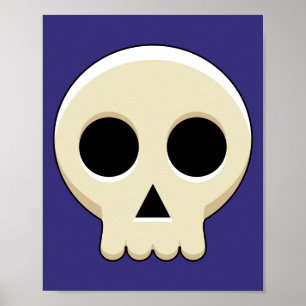 Creepy Cute Kawaii Goth Skull Poster