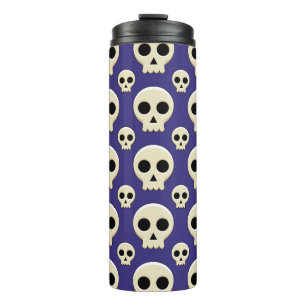 Creepy Cute Kawaii Goth Skull Thermal Tumbler