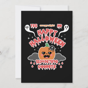 Creepy Cute Kawaii Halloween Ghost Board  Holiday Card