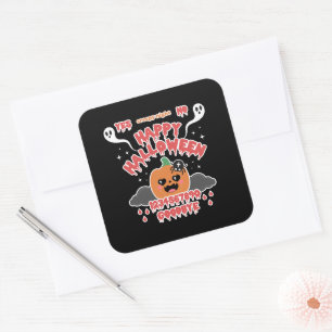 Creepy Cute Kawaii Halloween Ghost Board  Square Sticker