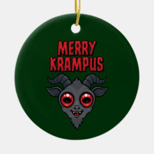 Creepy Cute Merry Krampus Ceramic Tree Decoration